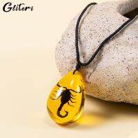 【DT】hot！ GEITERI Scorpion Pendant Necklaces Men Droplet Resin Insect Choker Jewelry Accessories Wholesale