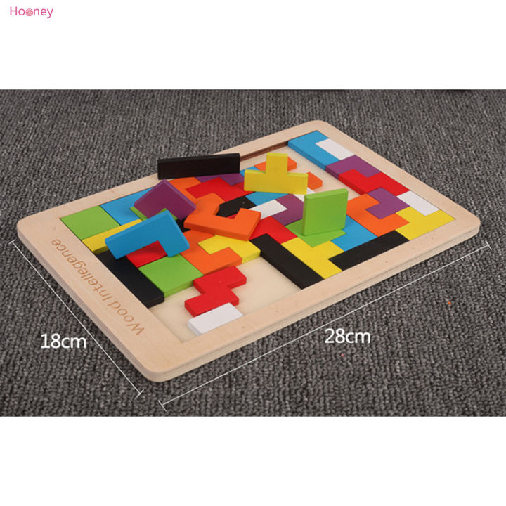 hooney-เกมจิ๊กซอว์แทนแกรมไม้ปริศนาบล็อก-montessori-ที่มีสีสันสำหรับของขวัญวันเกิดเด็กผู้หญิงของเด็กผู้ชาย