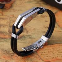 【hot】✱  2021 Fashion Men Polishing rhombus Thick Clamp Metal Silicone Bangles Jewelry