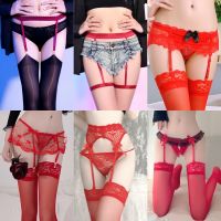 【cw】 Thigh Garters Transparent Elastic Suspender Stockings Female Erotic