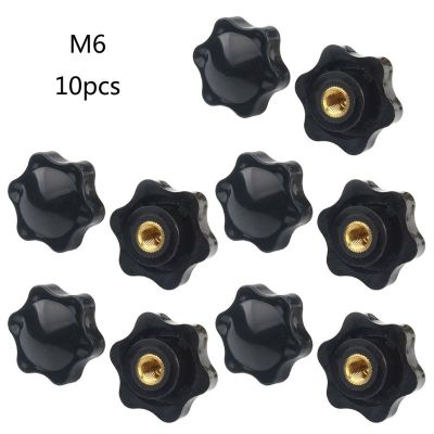 10PCS M5 M6 M8 M10 Plum กระชับ Nuts จับด้าย Star Mechanical Thumb Nut คู่มือ Clamping Knob