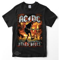 เสื้อยืดพรีเมี่ยมเสื้อยืด พิมพ์ลาย acdc HELLS BELLS Highway to hell back in black สําหรับผู้ชาย