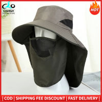 LXADA UV-Protection Hat หมวกเดินป่าพร้อมตาข่ายที่ถอดออกได้ Face Neck Flap Cover หมวกตกปลาสำหรับชายหญิง