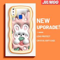 เคส JIUMOO สำหรับ VIVO เคส Y95 Y91i Y91ลายการ์ตูนกระต่ายสตรอเบอร์รี่3D แฟชั่นเคสโทรศัพท์กันกระแทกแบบนิ่มเคสซิลิโคนใสสีสันสดใสป้องกันเลนส์กล้องเคสใส