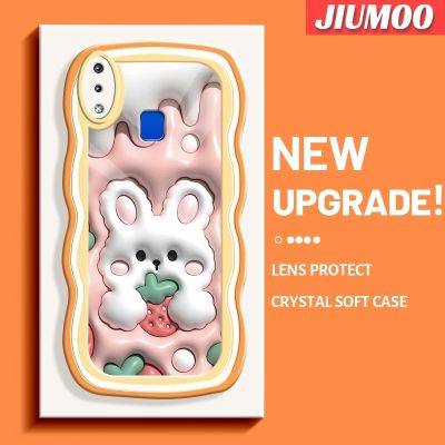 เคส JIUMOO สำหรับ VIVO เคส Y95 Y91i Y91ลายการ์ตูนกระต่ายสตรอเบอร์รี่3D แฟชั่นเคสโทรศัพท์กันกระแทกแบบนิ่มเคสซิลิโคนใสสีสันสดใสป้องกันเลนส์กล้องเคสใส