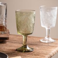 Retro embossed goblet red wine glass home light luxury high-end glass female high-value champagne glass wine glass water glass Stolzle glass
