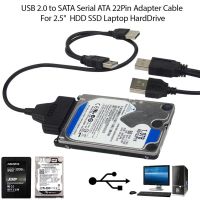 USB 2.0 To SATA Converter Adapter Cable For 2.5 Inch 7 15 Pin SATA1 And SATA2 HDD Hard Drive Disk Dual USB Power