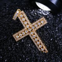 TOPGRILLZ Hip Hop Rock Male Female Jewelry Necklace GoldSilver Color Iced Out Micro Pave Cubic Zircon Cross Pendant Necklaces