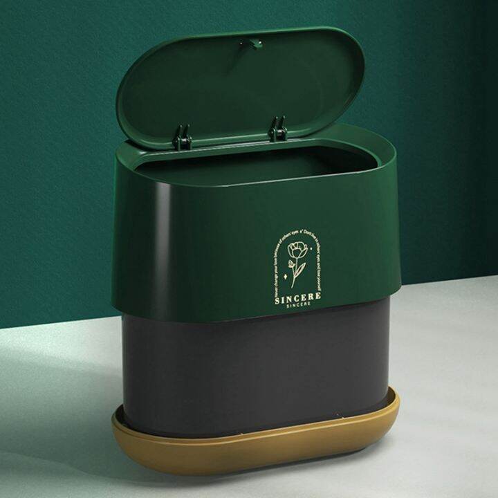 office-dressing-table-trash-can-desk-desktop-mini-bin-garbage-basket-bucket-room-small-narrow-lid-dustbin-wastebasket