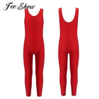 ﹍ Crianças meninas de uma peça ballet dança traje collants ginástica collants sem mangas pele apertado yoga bodysuit macacão esportiva