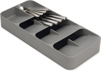 Joseph Joseph DrawerStore Compact Cutlery Organizer Kitchen Drawer Tray, Large, Gray Cutlery - Large