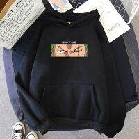 [Qinqin clothing]Roronoa Zoro พิมพ์ผู้หญิง H Oodies ลิง D ลูฟี่อะนิเมะกราฟิกฤดูหนาวที่อบอุ่นเสื้อยืดสบายๆ U Nisex หลวม Streetwear