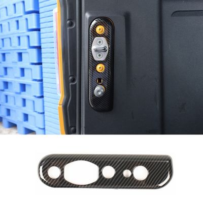 Rear Trunk Lock Panel Cover Trim Decoration for Ford Bronco 2021 2022 Interior Accessories (ABS Carbon Fiber)