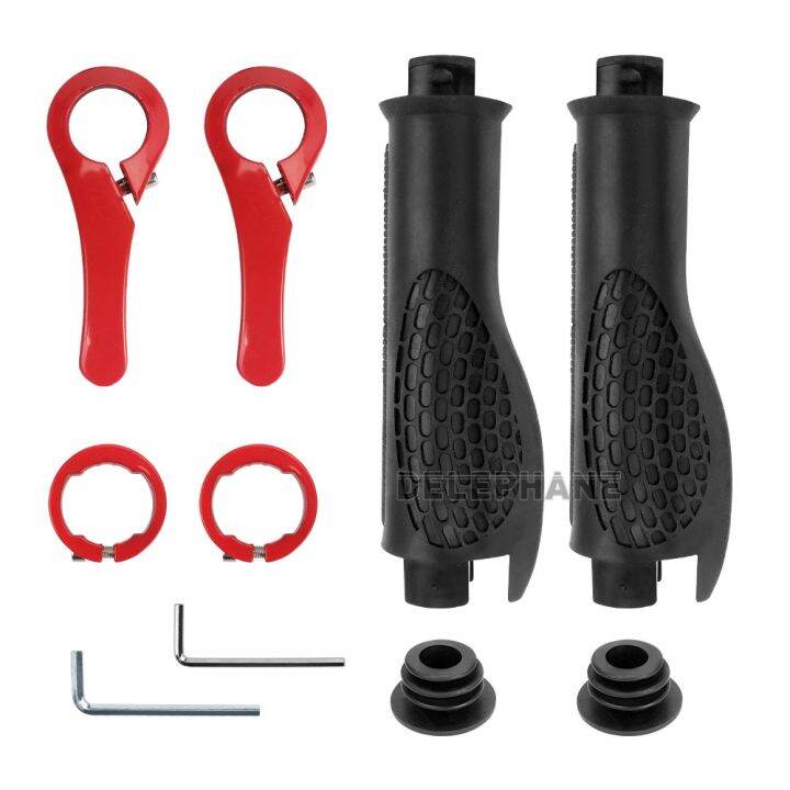 mountain-bicycle-grip-handlebar-end-cap-aluminium-alloy-lock-mtb-road-bike-handlebar-grip-anti-skid-soft-rubber-bicycle-grips