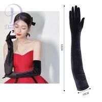 【NATA】 Womens Velvet Gloves Retro Banquet Hand Sleeves Extended Arm Covers Matching Dress Sleeves