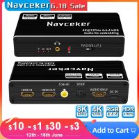 Navceker 8K 60Hz HDMI Audio Extractor 4K 120Hz RGB 4:4:4 HDMI 2.1 Audio Splitter Converter 7.1 Dolby Atmos De-embed for PS5 XBox