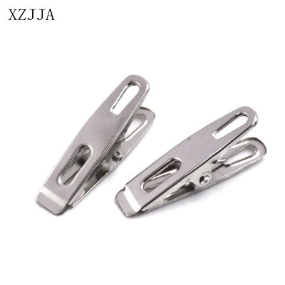 XZJJA 10-50Pcs Stainless Steel Laundry Clips Outdoor Towel Clamps Bedsheet Clothes Pegs Windproof Socks Small Metal Drying Pegs Clothes Hangers Pegs