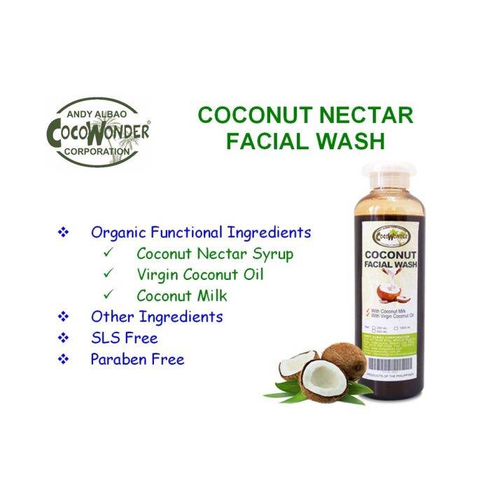 250ML COCONUT NECTAR FACIAL WASH, antiaging, relieve dryness and