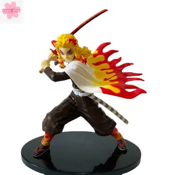 Demon Slayer Kyojuro Rengoku Squatting Ver PVC Figure Collectible  Brinquedos Model Gift Doll