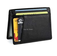 【Layor shop】กระเป๋าสตางค์แฟชั่นสำหรับผู้ชาย,Dompet Lembut บางเฉียบ100กระเป๋าสตางค์กระเป๋าเงินใส่บัตรหนังแท้ขนาดเล็กบางซองใส่บัตร