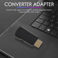 Konverter Video adaptor laki-laki ke VGA 1080P HDMI dengan Output Audio N3 hitam