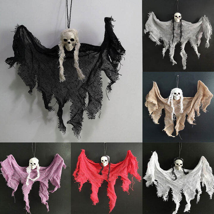 uni-halloween-hanging-skull-head-ghost-haunted-house-escape-horror-props-ornament-ตกแต่งคริสต์มาส