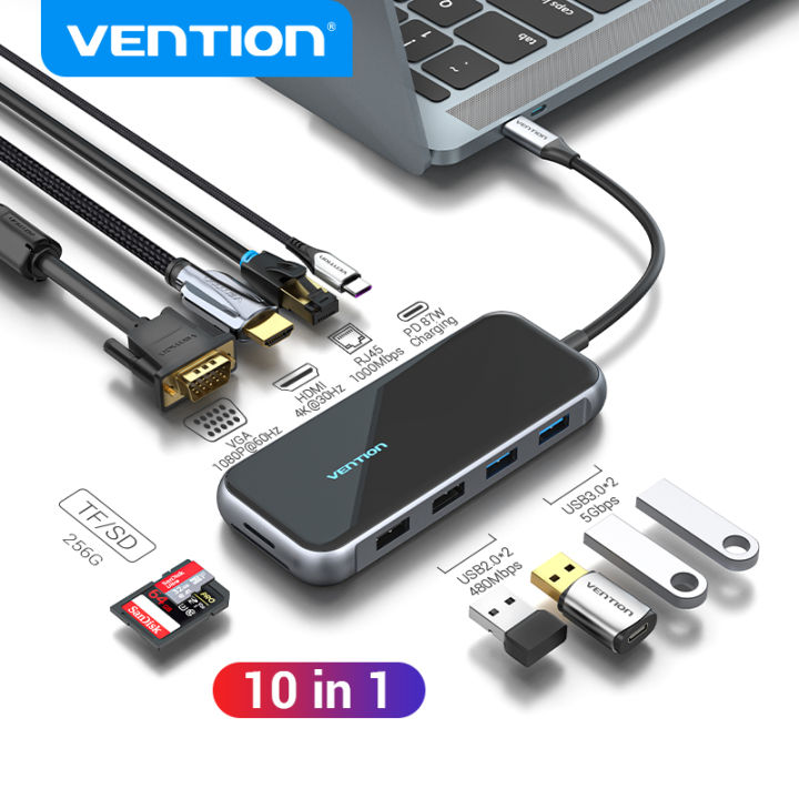 Vention 10 in 1 USB C HUB HDMI Adapter Docking Station HUB Multi ...