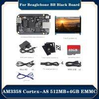 For Beaglebone BB Black AM3358 512MB+4G EMMC AI Development Board Accessories 7-Inch Screen+Screen Bracket+32G SD Card+Power