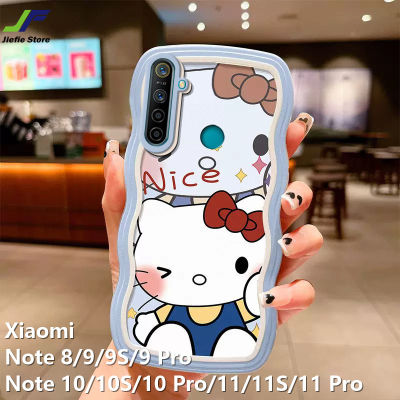 เคสโทรศัพท์ขอบคลื่นน่ารักสำหรับ Xiaomi Redmi Note 11S / 11 Pro / 10S / 10 / 10 Pro / 9S / 9 Pro / 8 Cartoon Hello Kitty ซองนุ่มกันกระแทก