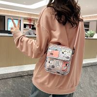 Small canvas bag spring 2023 new tide joker girl inclined shoulder bag han edition printing small square canvas bag -Y230520