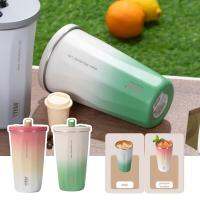 TYESO Stainless Steel Thermos Cup 600ml Gradient Color Coffee Women Cold Cup Straw Ice With Tyrant For Men H3W8