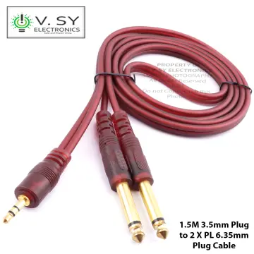Dual RCA to 2x 6.35mm 1/4'' Mono TS Plug Audiophile Audio Cable for Mixer  Amplifier 2RCA to 2 6.5 DVD cord 2m/3m/5m/8m
