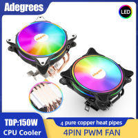 CPU Cooler ที่มีประสิทธิภาพ 4PIN PWM พัดลมระบายความร้อน 120 มม. สำหรับ Intel LGA 1150 1151 1155 1700 775 1200 2011 AMD AM3 AM4 Silent PC Radiator-Laocher