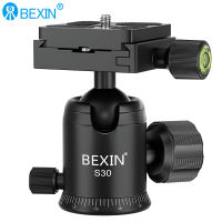 BEXIN S-30ขาตั้งกล้องพาโนรามา CNC หัวบอลวัสดุอลูมิเนียมโลหะผสม Max. Beban 5KG 360 Darjah วิ่ง dengan 14 38 Inci Lubang Skru