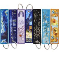 Van Gogh Art Oil Painting Embroidered Key Chain Key Fobs Key Tag For Motorcycles Cars Backpack Chaveiro Keychain Key Ring Gifts Key Chains