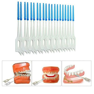 ไม้จิ้มฟันไหมขัดฟันบางเฉียบ40ชิ้นแปรงฟัน Interdental ทำความสะอาดไหมขัดฟันดูแลช่องปาก