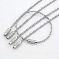 10Pcs 1.5/2mm EDC Keychain Tag Rope Stainless Steel Wire Cable Loop Screw Lock Gadget Ring Key Keyring Circle Camp Fittings