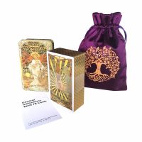 【LZ】 78Card Golden Art Nouveau Tarot Tin Box Gilded Edge Fate Divination Family Party Playing Card Game Tarot Card: Free bag delivery