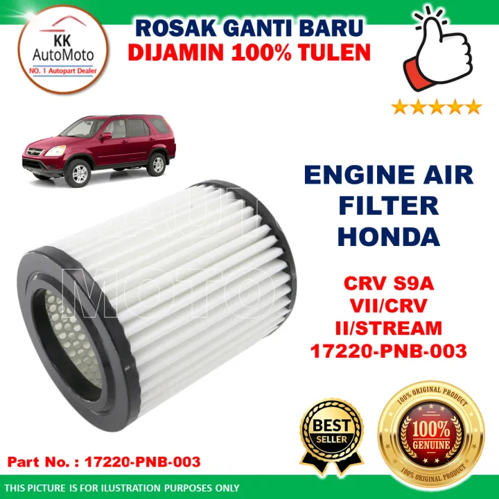1 x Engine Air Filter Honda CRV S9A VII/ CRV II/ STREAM 17220PNB003