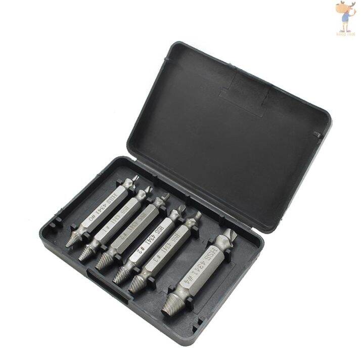 【Ready Stock】 6 pcs Drill Bit Set Broken Head Screw Removal Tool Bolt
