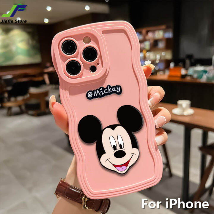 เคสมิกกี้น่ารัก Jiefie เมาส์สำหรับ Iphone 14 Pro Max 11 Pro Max 12 Pro