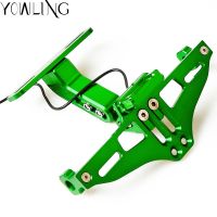 Motorcycle Accessories CNC Rear License Plate Mount Holder with LED Light For Kawasaki ER-5 er6n GPZ500S/EX500R NINJA ZX6R ZX7R