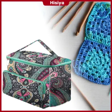 2pcs Crochet Storage Bag Crochet Bags for Foldable Crochet Hooks Bag  Foldable Crochet Hooks Holder Travel Storage Bag Wool Hooks Pouch Polyester