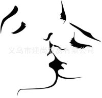 [COD] Factory direct selling creative kiss wall stickers home decoration bedroom living room pvc removable