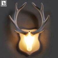 Creative Background Light Wall 6 Hooks Nordic Abstract Deer Rack LED Lamp Clothes Hat Antler Stand Home Decor Mounted Hanger