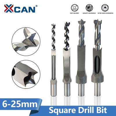 XCAN HSS Square Hole Drill 6.4-25mm Auger Mortising Chisel Drill Set Wood Drilling Tools DIY Furniture Square Woodworking Drill