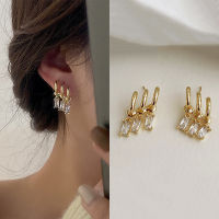 อินเทรนด์ Cool Cubic Zirconia Claw ต่างหู Dainty Minimalist Huggie Cuff Stud ต่างหูสำหรับผู้หญิง Girls