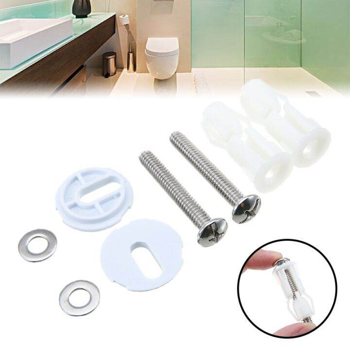 2Pcs Top Fix Toilet Cover Seat Screws Well Nut Pan Fixing WC Blind Hole