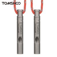 Tomshoo 1/2pcs Ultralight Titanium Emergency Whistle w Cord Outdoor Camping Hiking Exploring Emergency Survival Loud Whistle Survival kits