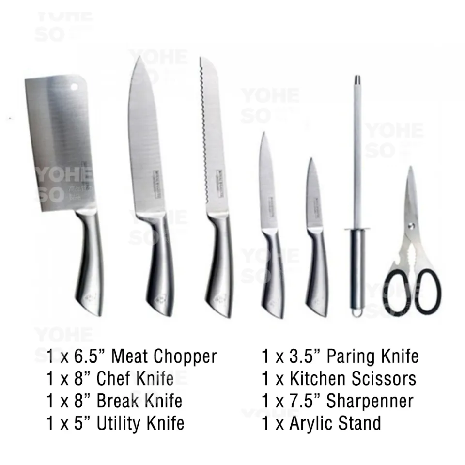 Kitchen Knife Set, 8pcs 1.8mm Single Bolster Stainless Steel Steak Knife Set